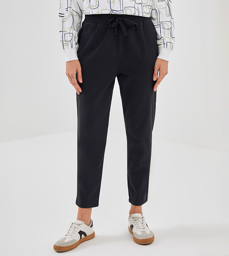 Drawstring Waist Slim Fit Pants