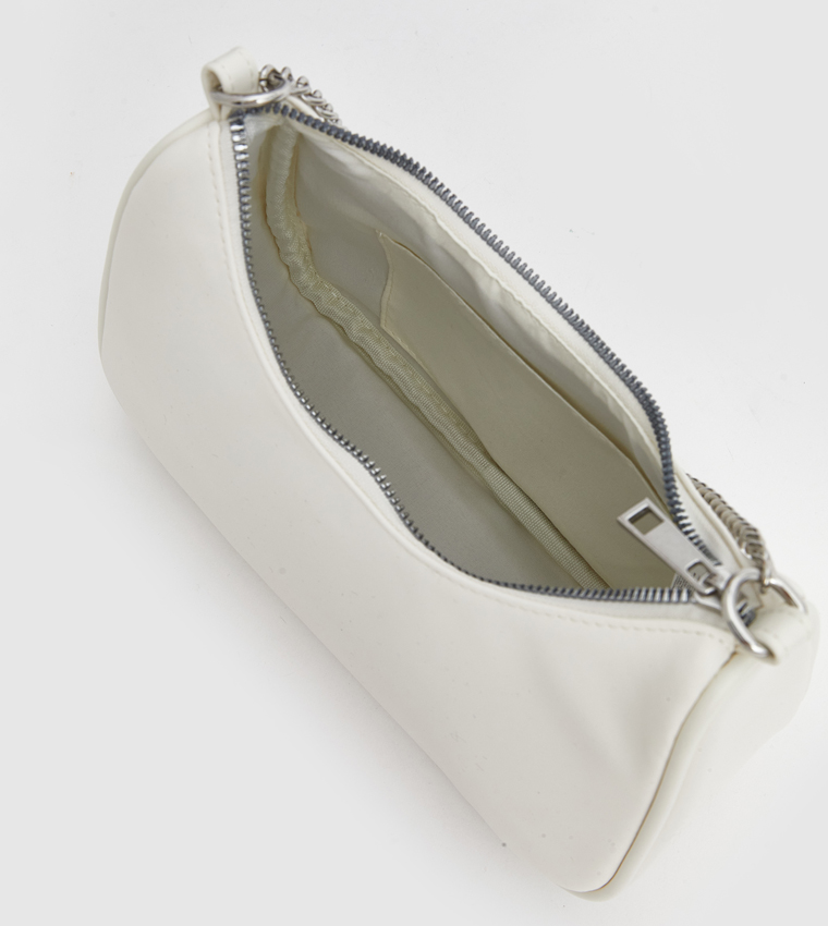Solid Zippered Shoulder Bag
