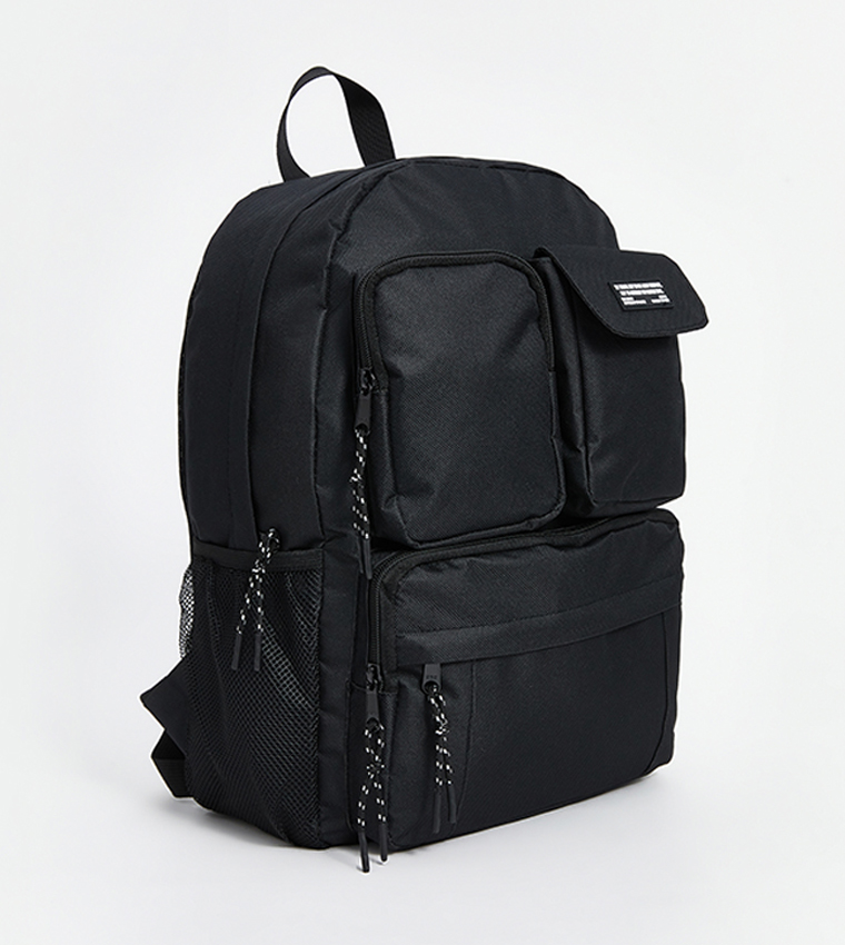 Solid Multi-Pocket Backpack