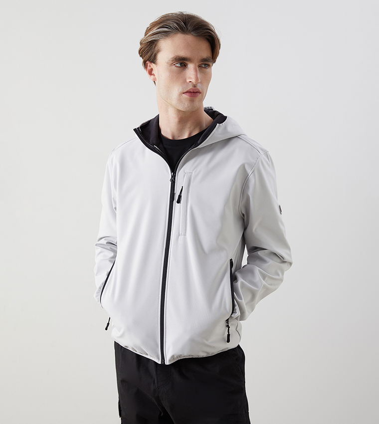 Solid Standard Fit Hooded Coat