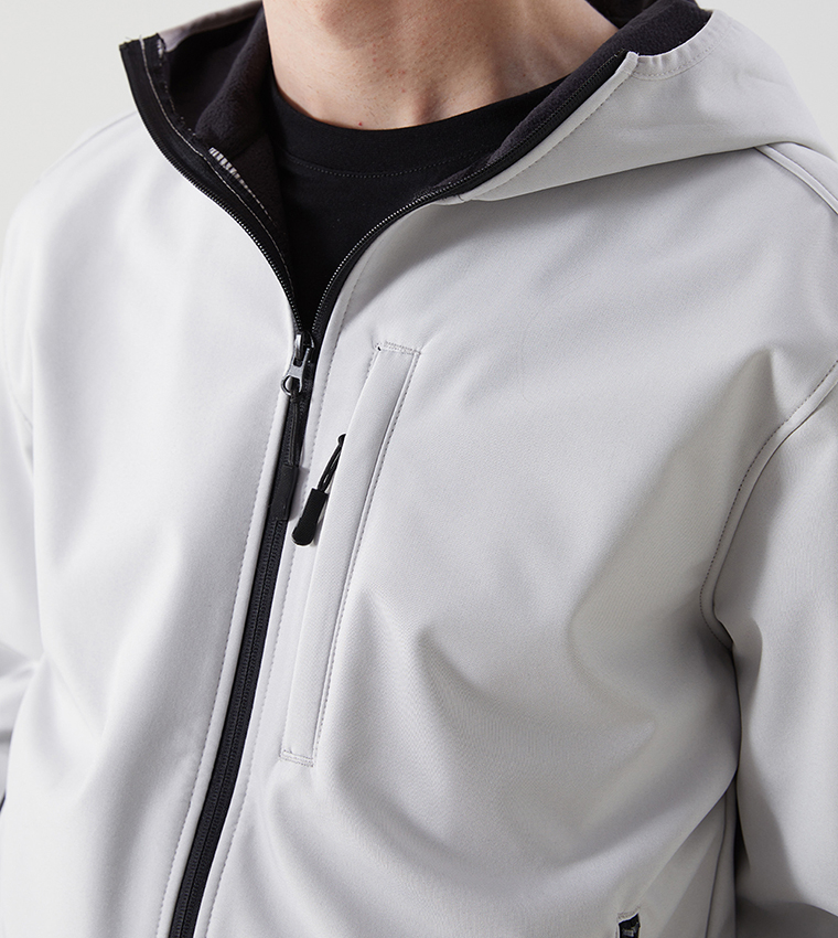 Solid Standard Fit Hooded Coat