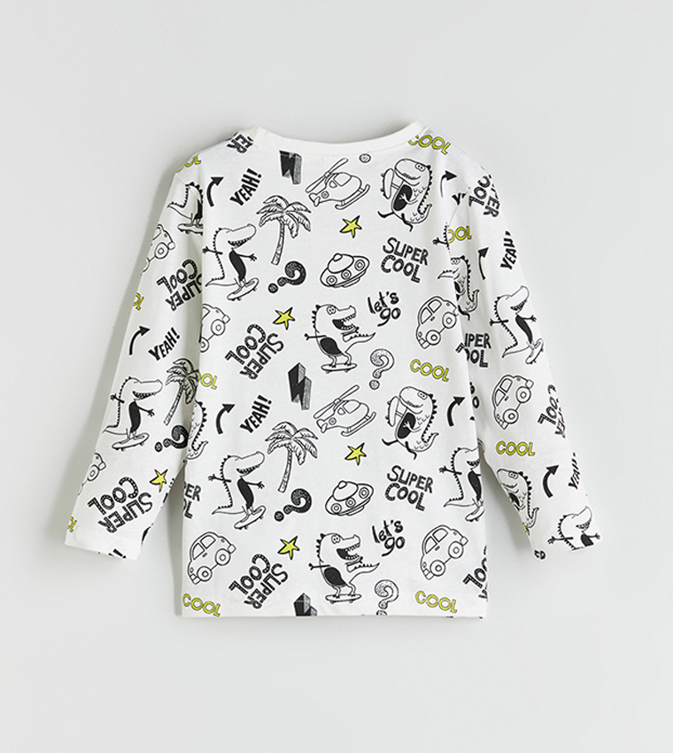 Printed Crew Neck Pyjama Set