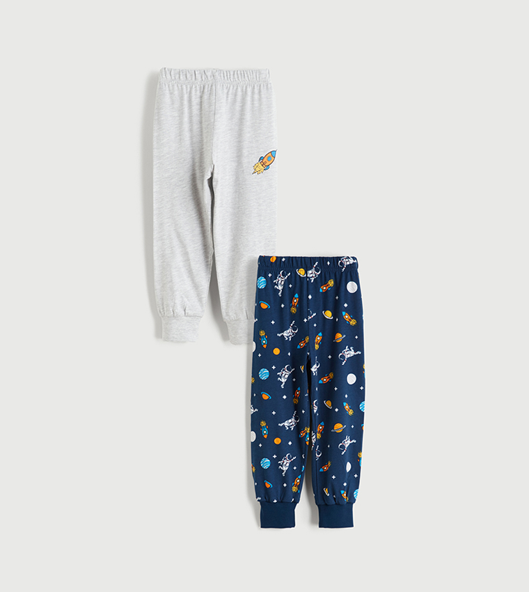 2-Pack Printed Elastic Waist Joggers