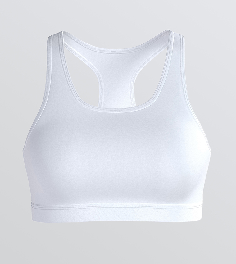 Pack of 2 Solid Scoop Neck Sports Bra