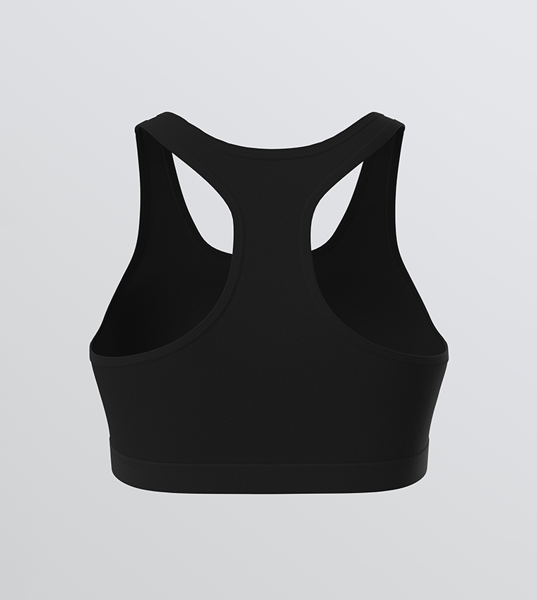 Pack of 2 Solid Scoop Neck Sports Bra