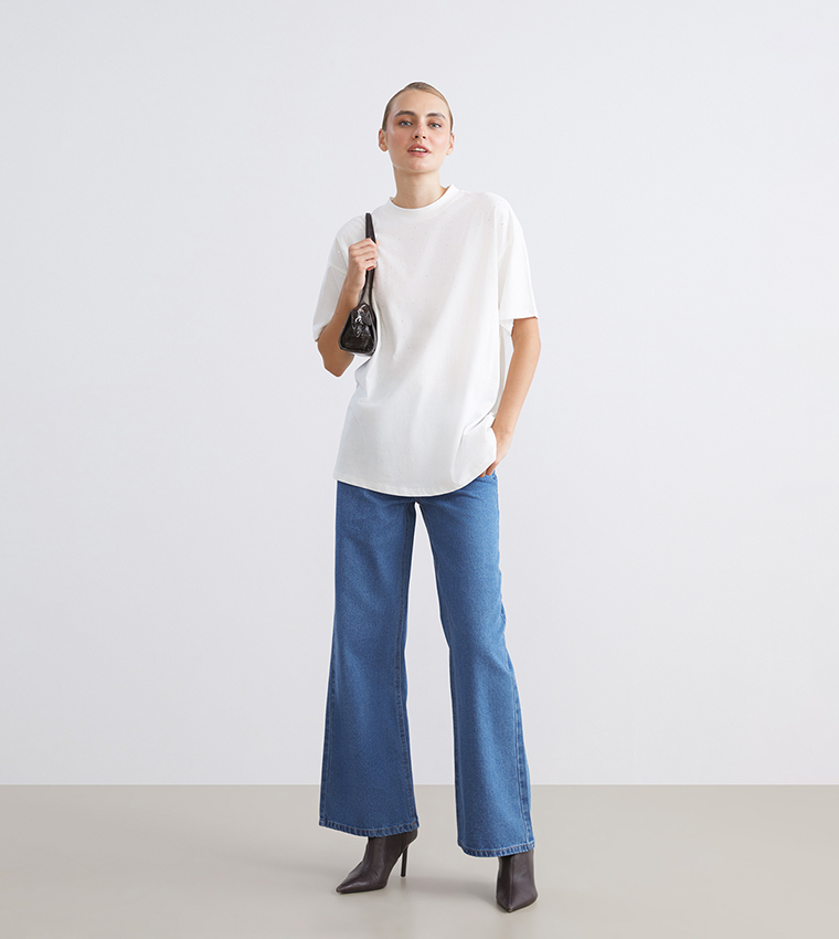 Washed High Waist Wide Leg Jeans