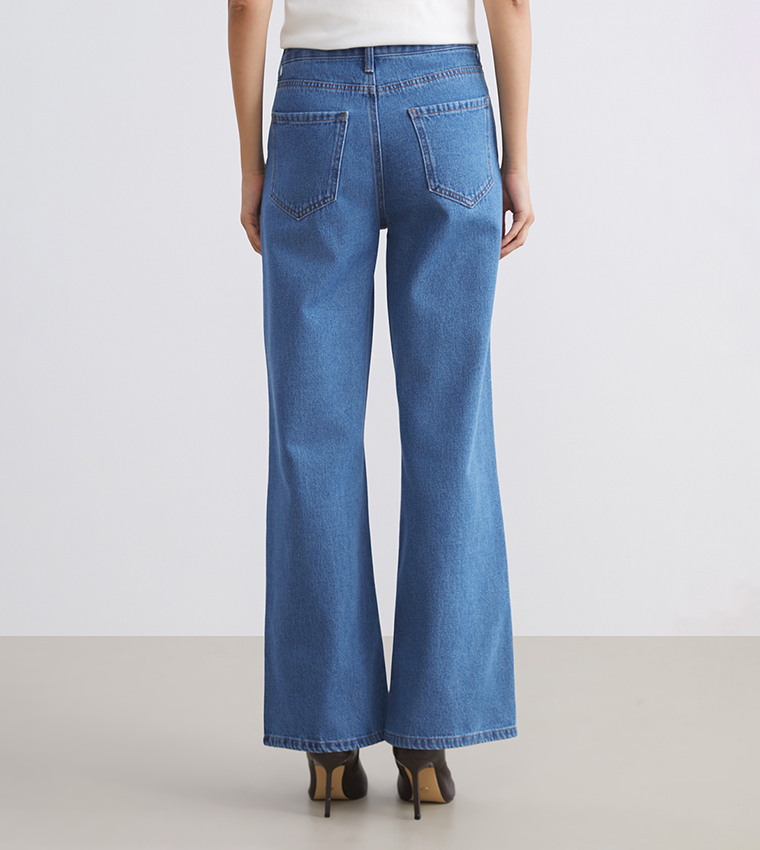 Washed High Waist Wide Leg Jeans