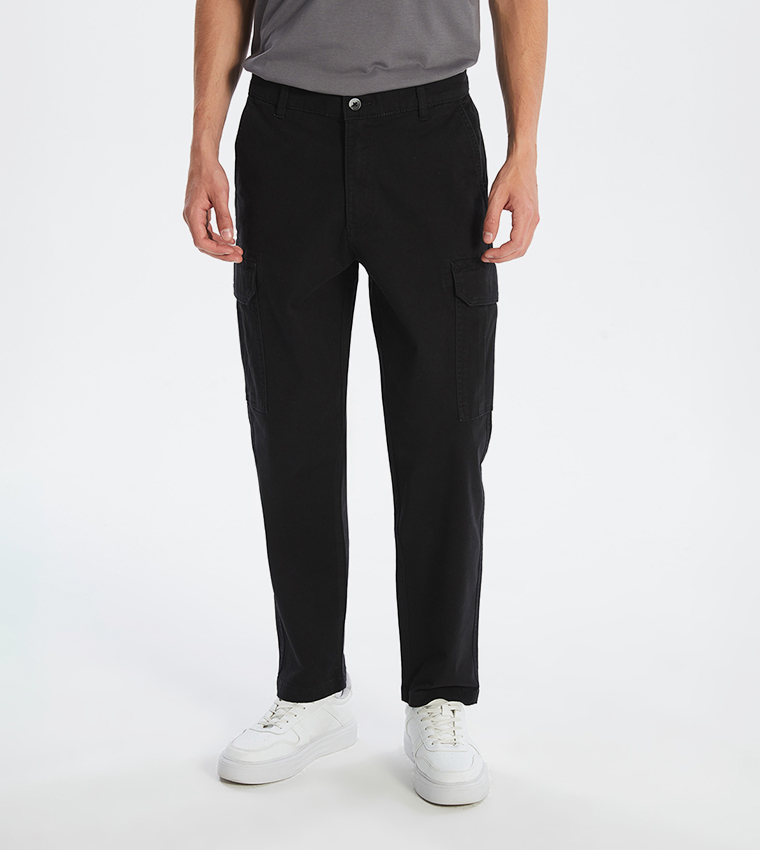 Mid Rise Slim Fit Twill Trousers
