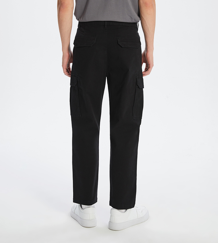 Mid Rise Slim Fit Twill Trousers