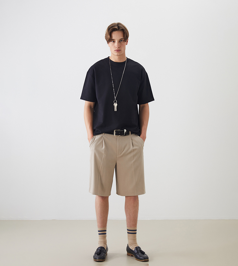 اٍل سي واي كيكي  تيشيرتات بياقة دائرية  - أسود Round Neck T-Shirts