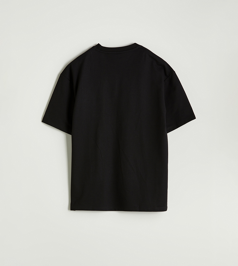 اٍل سي واي كيكي  تيشيرتات بياقة دائرية  - أسود Round Neck T-Shirts