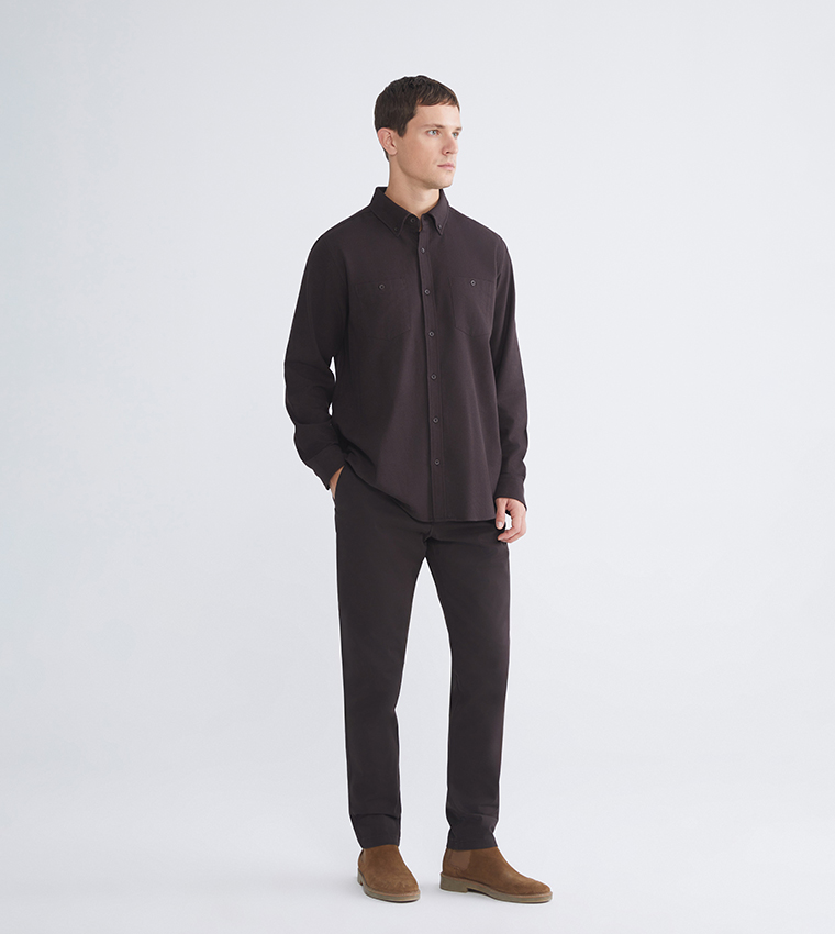 CLASSIC Solid Regular Fit Gabardine Shirt
