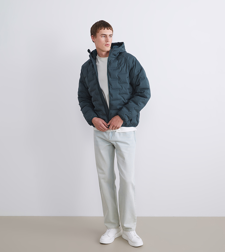 Quilted Slim Fit Hooded Puffer Jacket