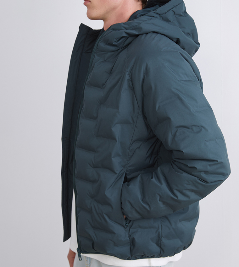Quilted Slim Fit Hooded Puffer Jacket