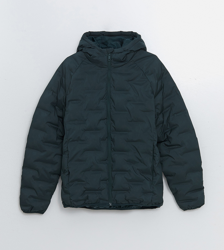 Quilted Slim Fit Hooded Puffer Jacket