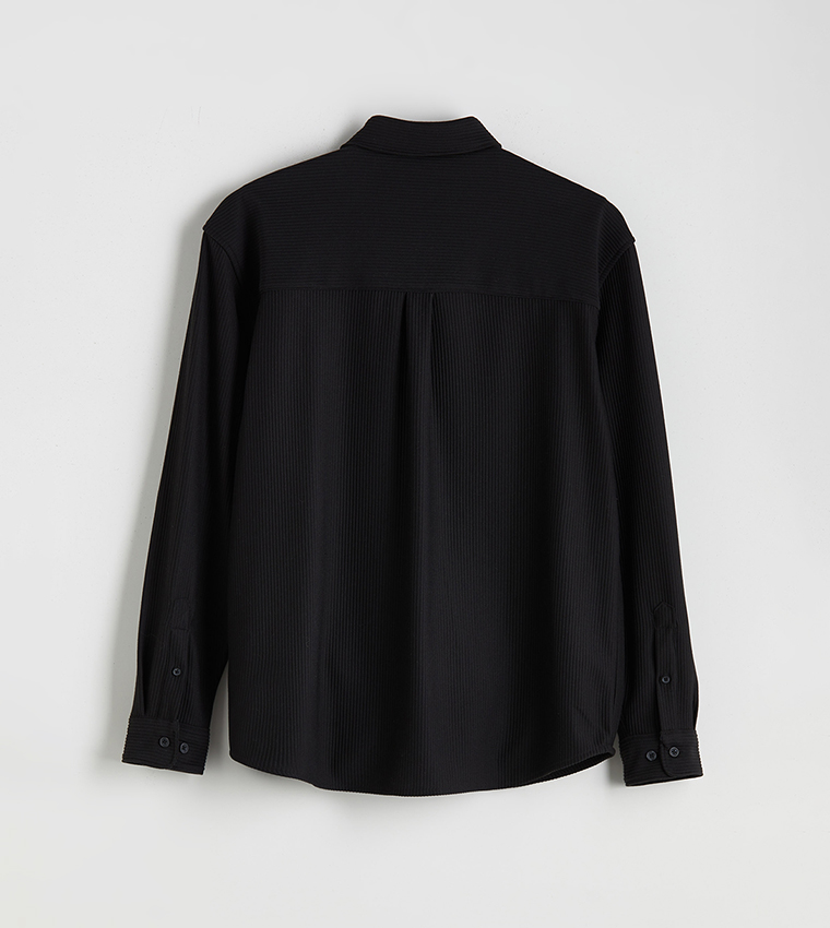 Textured Slim Fit Long Sleeves Shirt