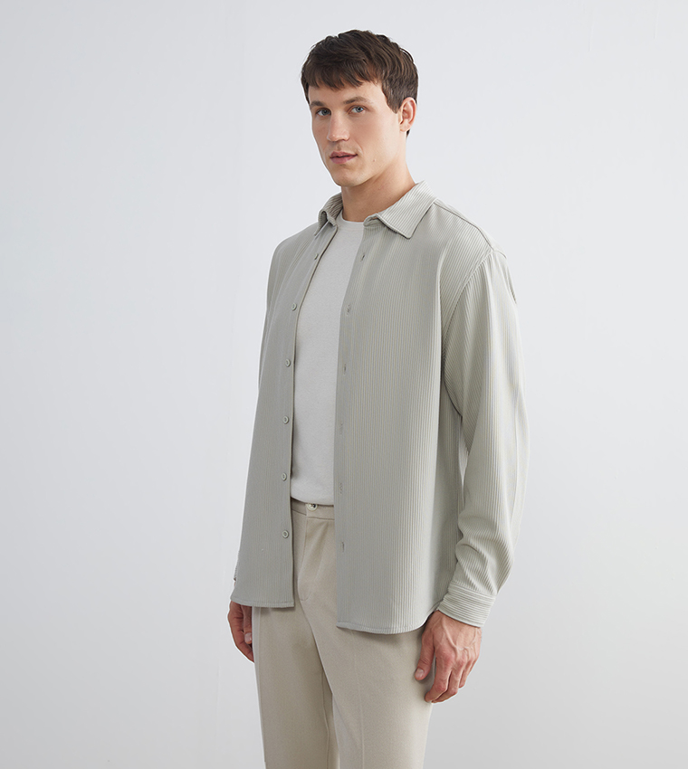 Textured Long Sleeves Casual Shirt