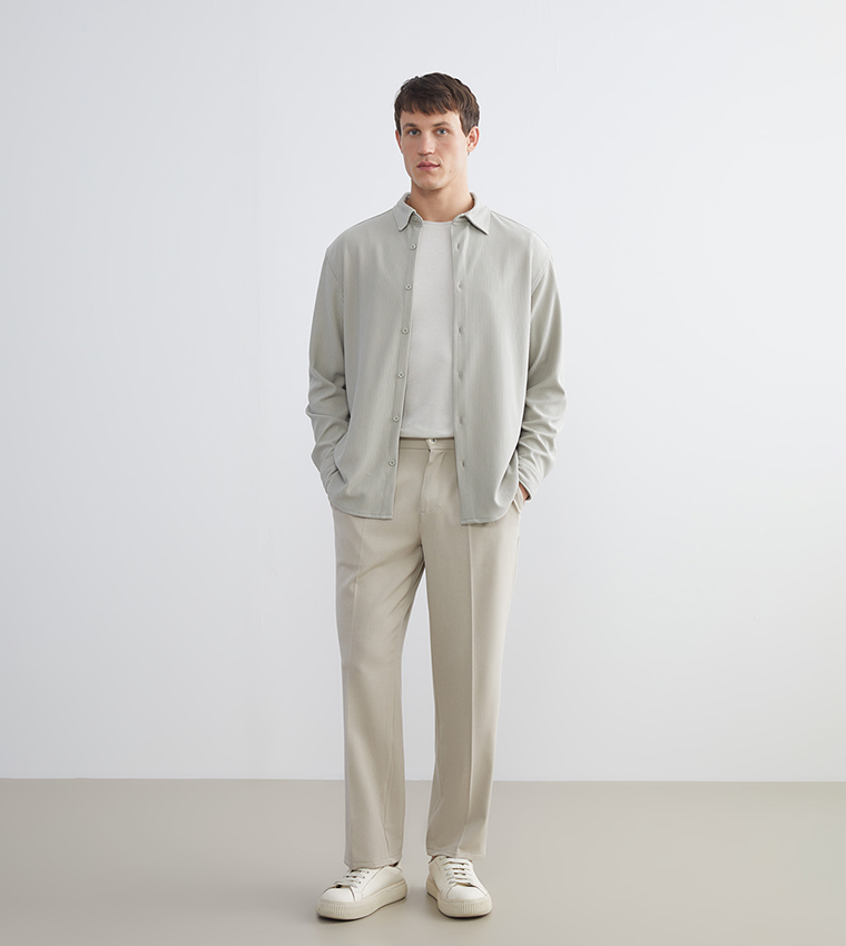 Textured Long Sleeves Casual Shirt