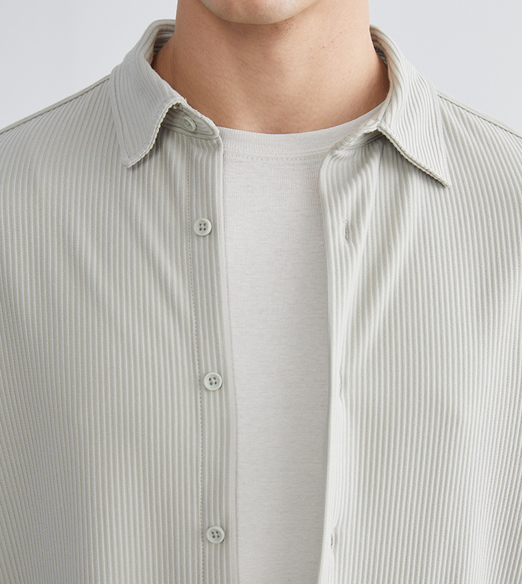 Textured Long Sleeves Casual Shirt
