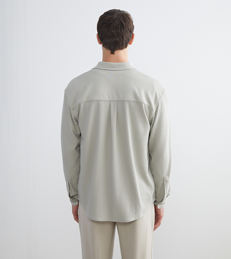 Textured Long Sleeves Casual Shirt