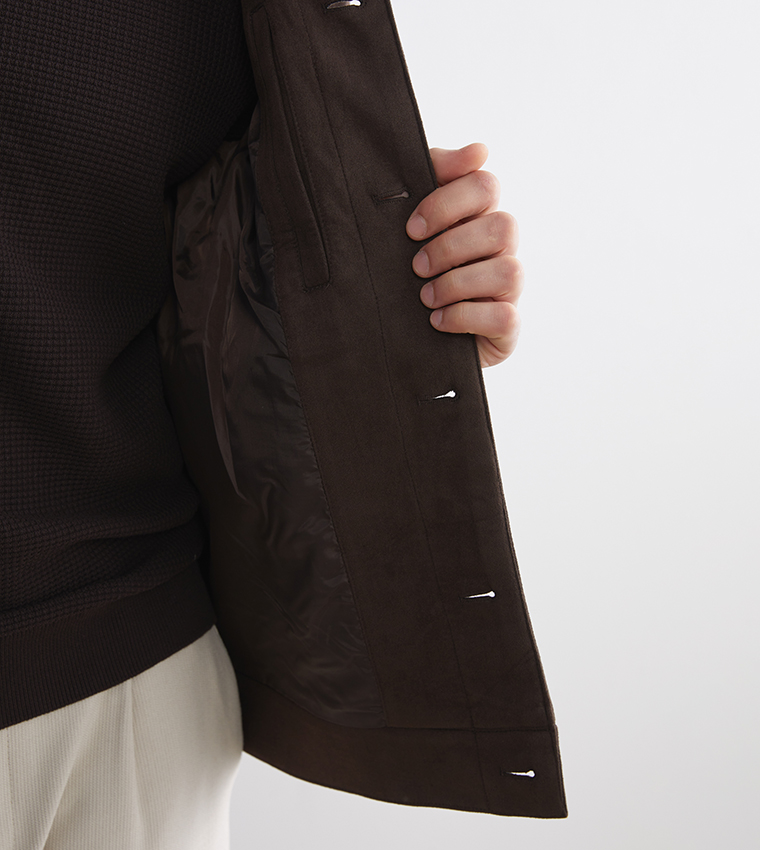 جاكيت شامواه رجالي بقصة مستقيمة