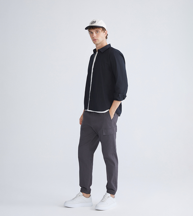 Mid Rise Slim Fit Cargo Trousers