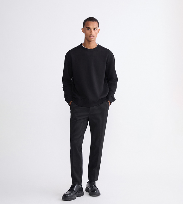 Solid Crew Neck Sweatshirt