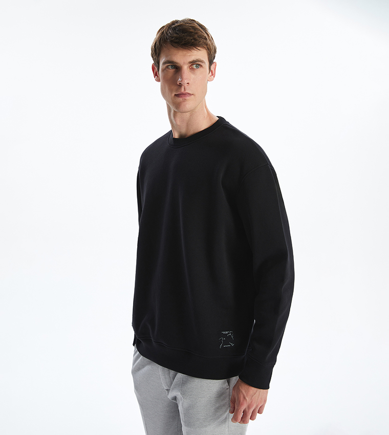 Solid Crew Neck Sweatshirt