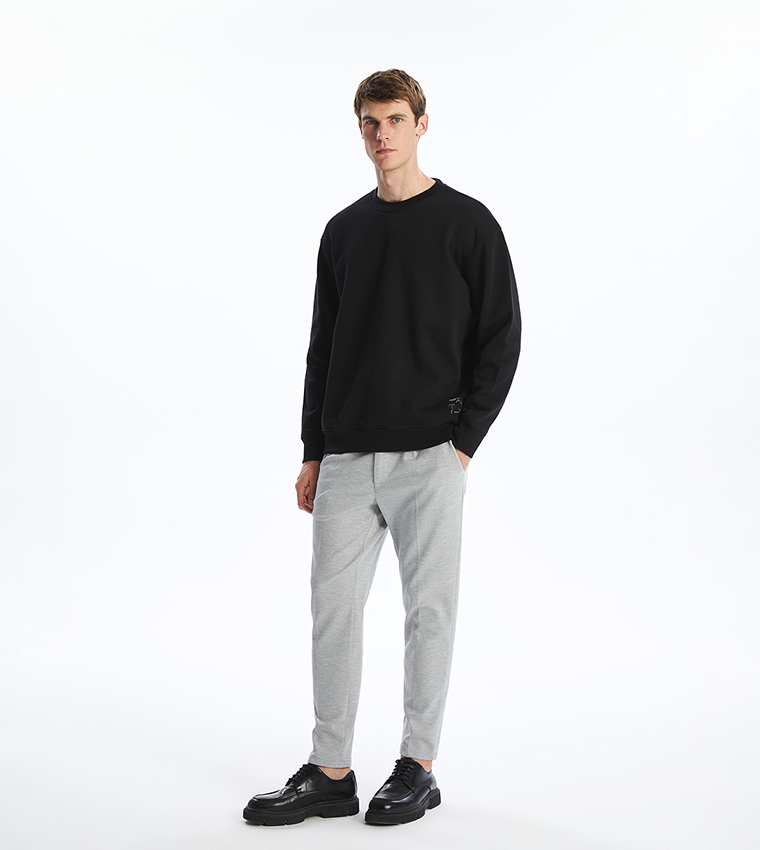 Solid Crew Neck Sweatshirt