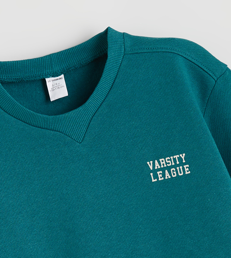 سويتشيرت بطبعة ورقبة مستديرة