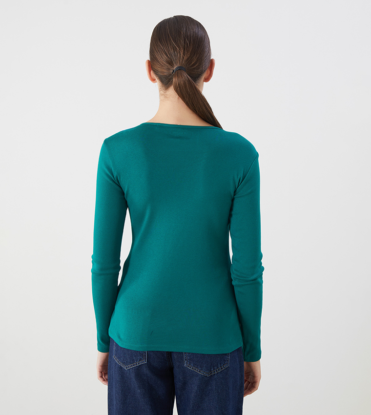 Solid Long Sleeves Casual T-Shirt