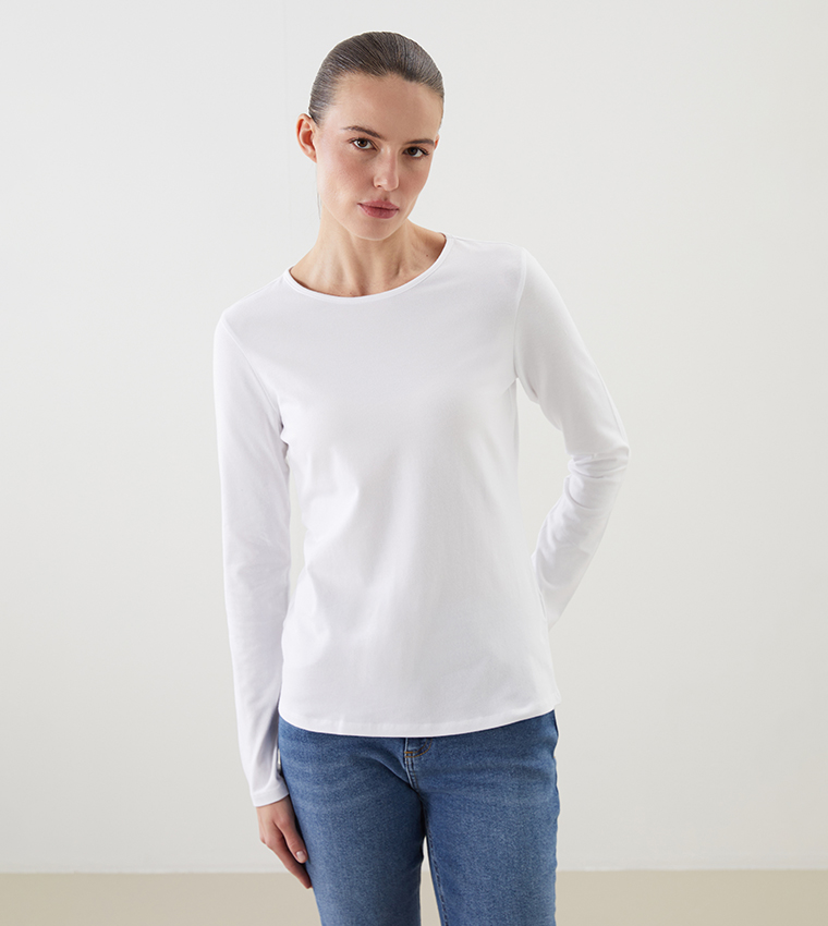 Solid Long Sleeves Casual T-Shirt