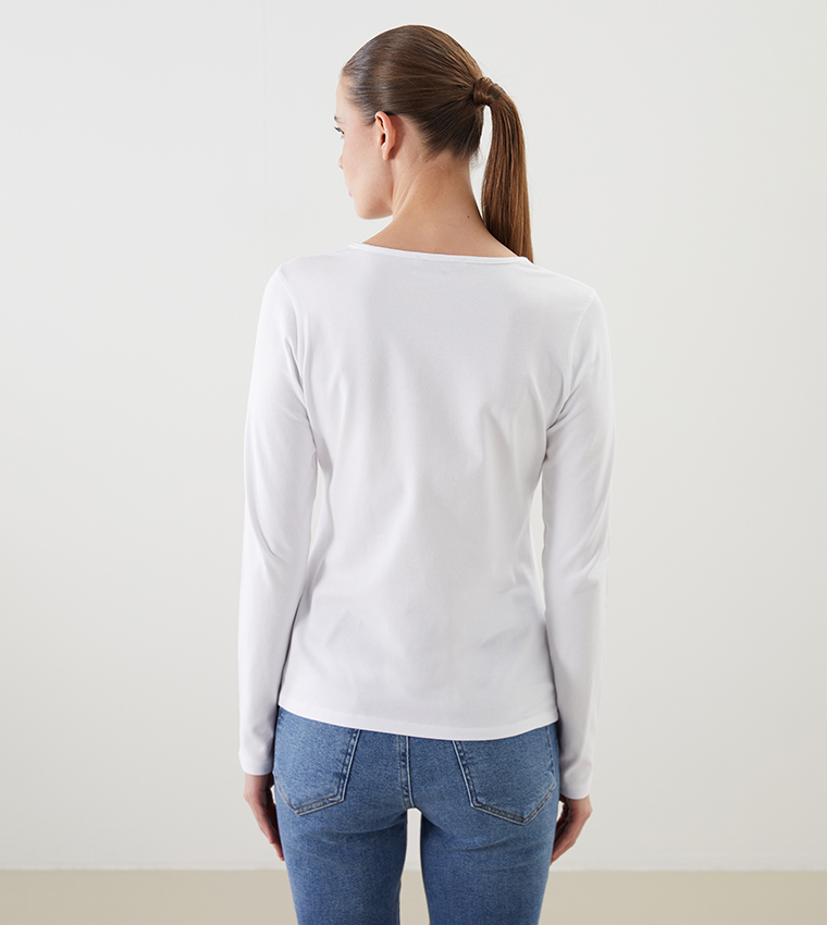 Solid Long Sleeves Casual T-Shirt