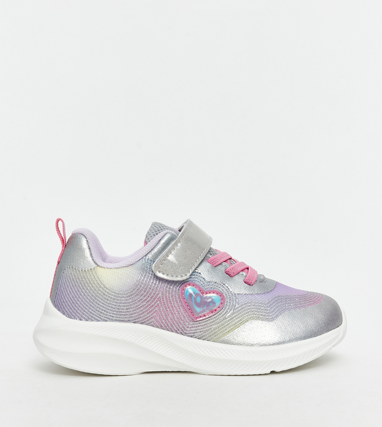 Textured Velcro Closure Sneakers