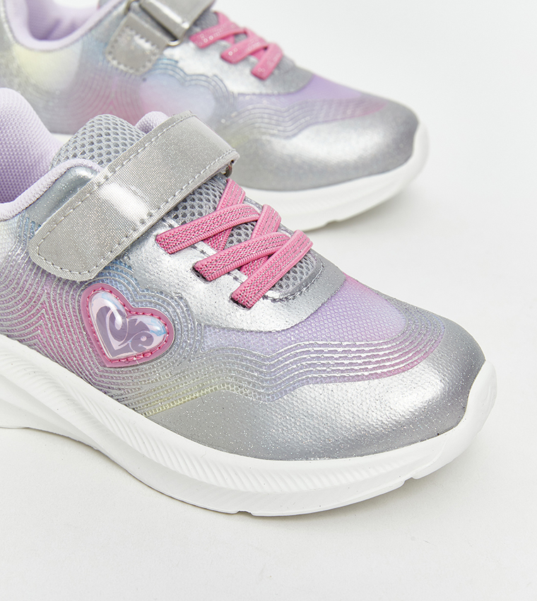 Textured Velcro Closure Sneakers