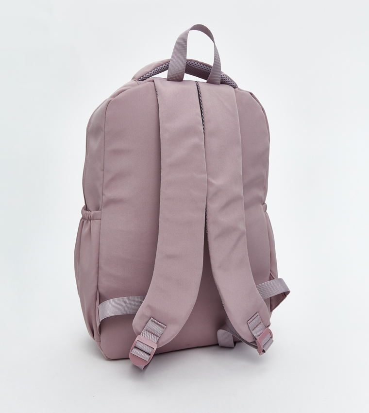 Badge Detail Zippered Backpack