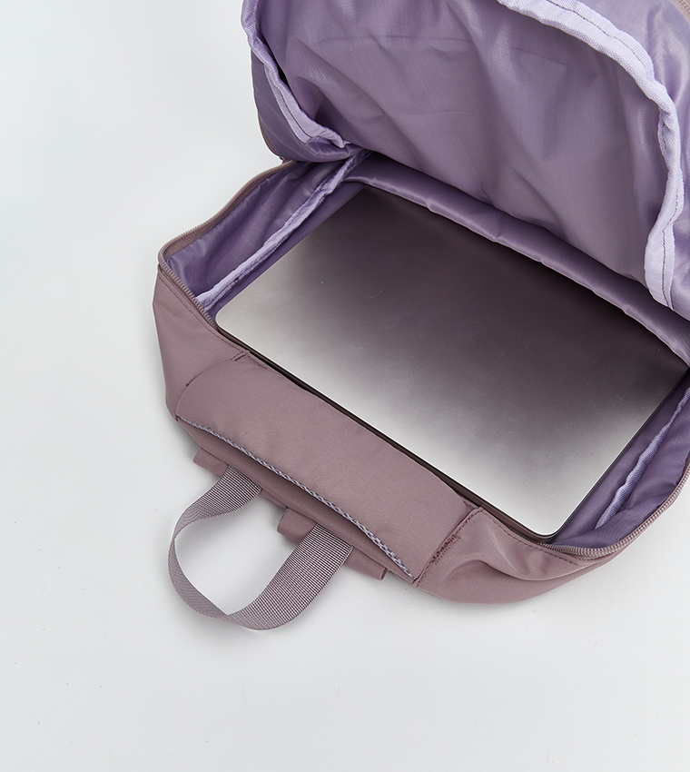 Badge Detail Zippered Backpack