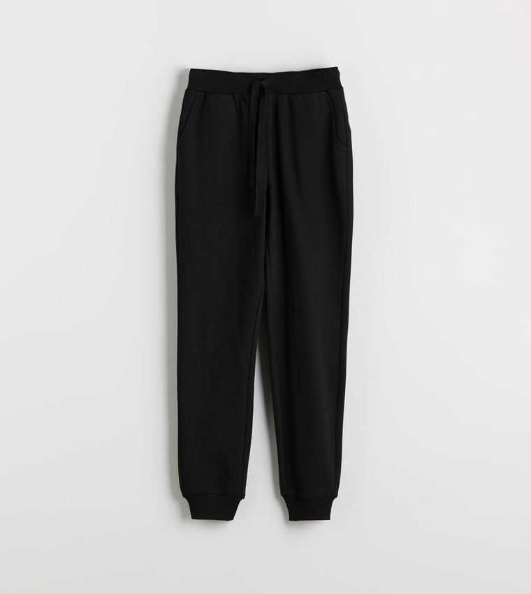 Solid Elastic Waistband Joggers