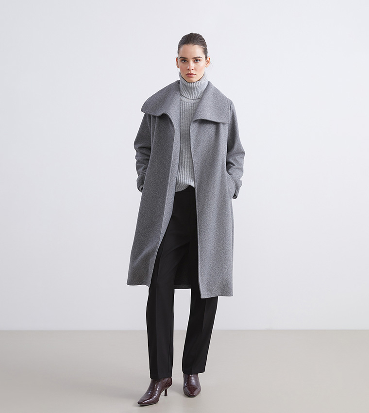 Solid Double Breasted Cachet Overcoat