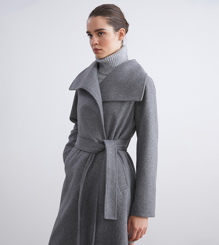 Solid Double Breasted Cachet Overcoat