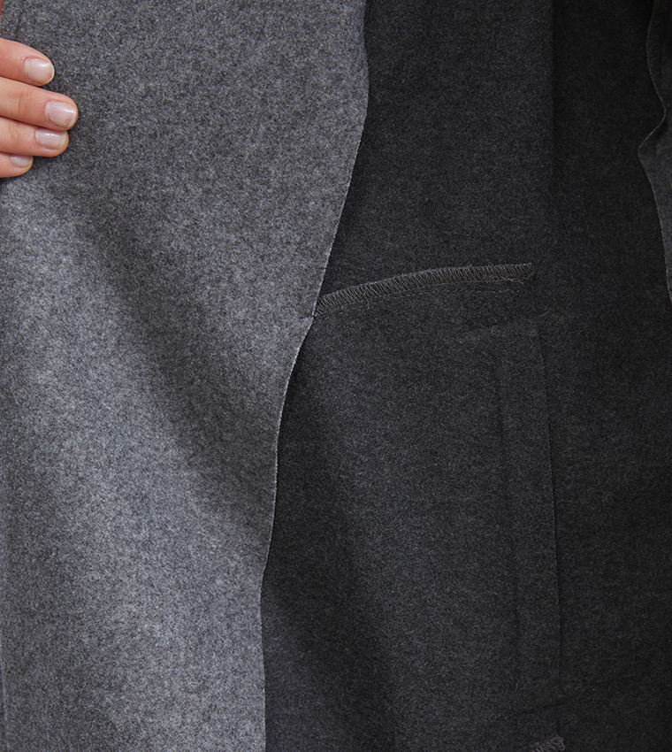 Solid Double Breasted Cachet Overcoat