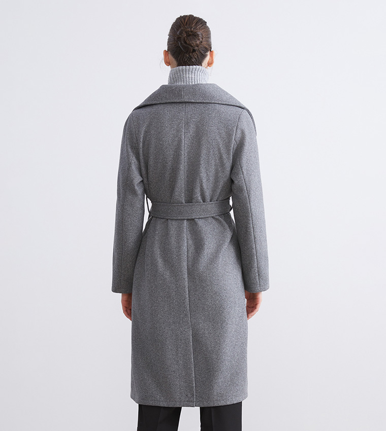 Solid Double Breasted Cachet Overcoat