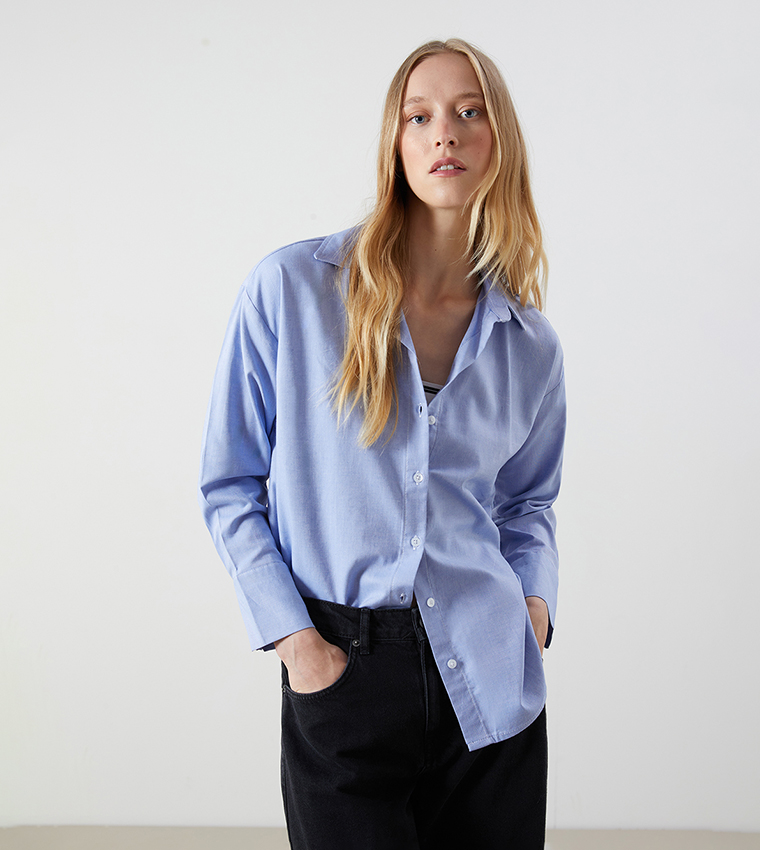 Striped Long Sleeves Oversized Shirt