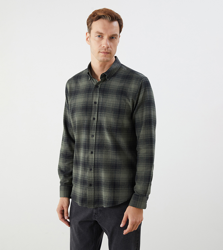 Plaid Regular Fit Long Sleeves Shirt
