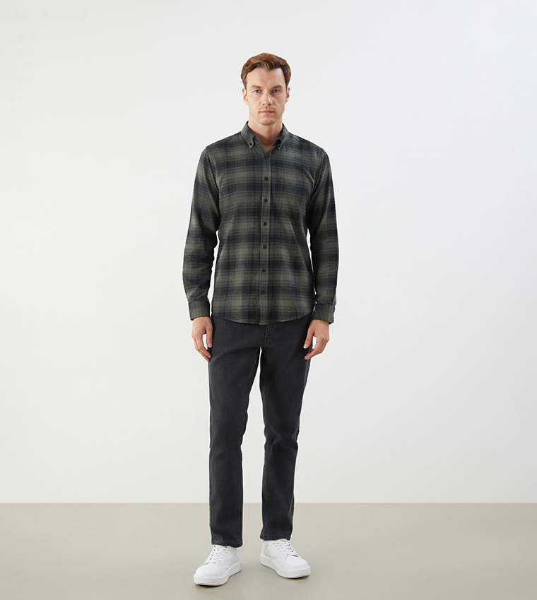 Plaid Regular Fit Long Sleeves Shirt