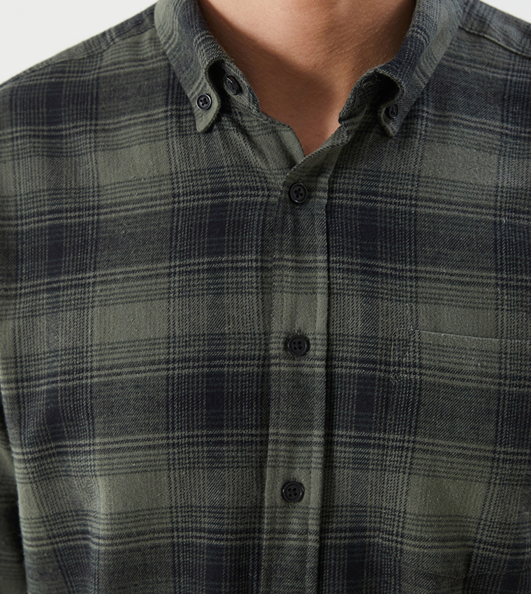 Plaid Regular Fit Long Sleeves Shirt
