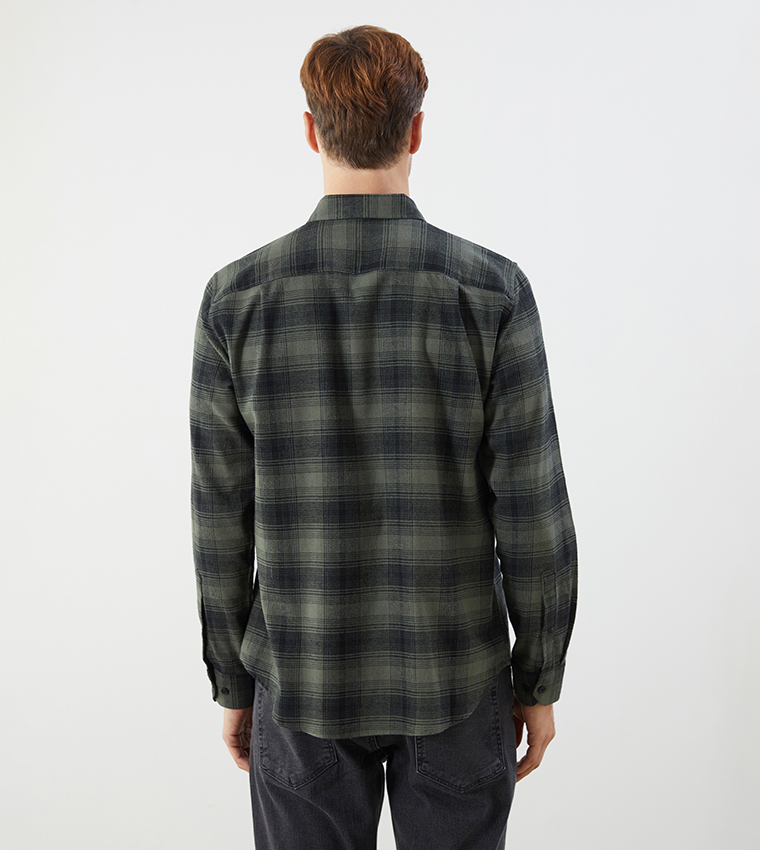 Plaid Regular Fit Long Sleeves Shirt