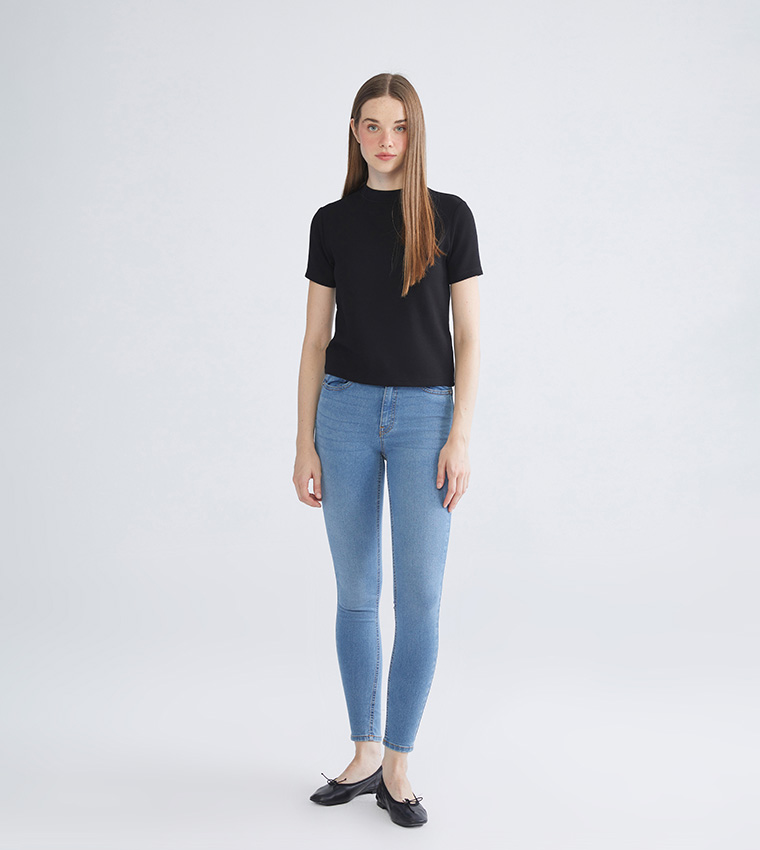 Washed Push Up Skinny Fit Jeans