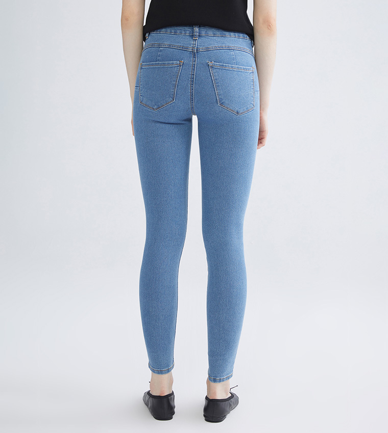 Washed Push Up Skinny Fit Jeans