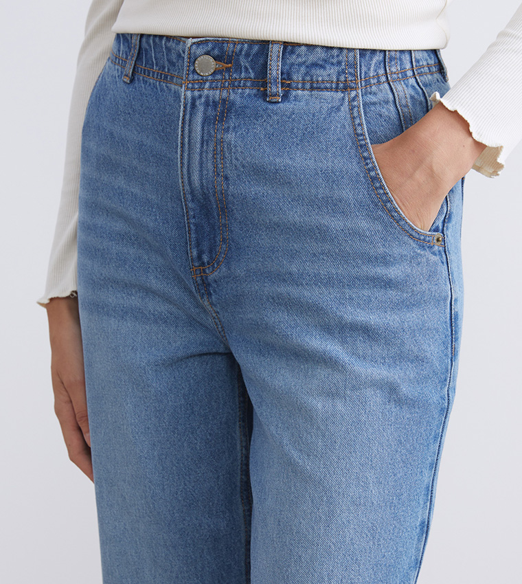 Washed High Waist Wide Leg Jeans